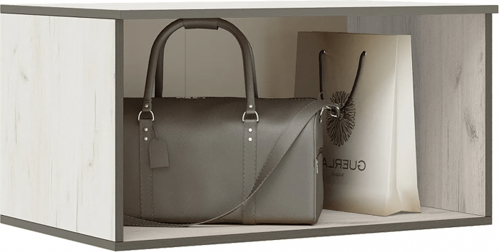 Норд Шкаф двухстворчатый 800 + Антресоль 800 Дуб Крафт белый