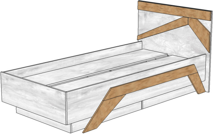 Кровать односпальная 90х200 