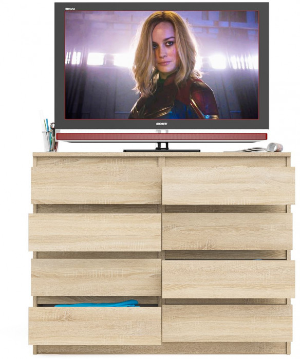 Мори Комод МК1200.8, цвет дуб сонома, ШхГхВ 120,4х41х94 см.