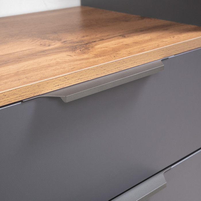 Октава Прихожая 31, цвет серый графит/дуб крафт золотой/фасады МДФ серый графит, ШхГхВ 193,7х35,4х197,6 см., универсальная сборка