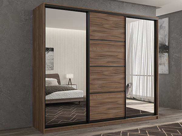 Шкаф-купе Кааппи 3 Орех Тьеполло 180х45х230 см