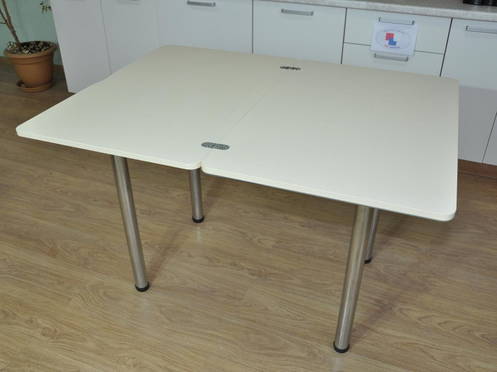 Симпл фотопечать стол обеденный раскладной / текстура 032/дуб молочный/хром