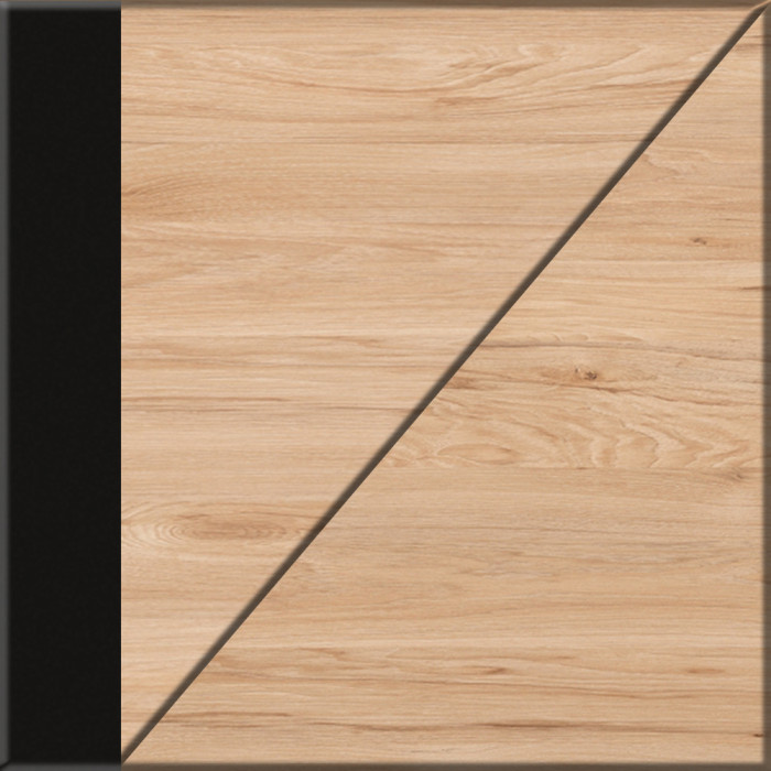 Брюс Комод-тумба 16.233 + Брюс Комод-тумба 16.233, цвет чёрный/Battle rock Santiago, ШхГхВ 226,8х38,3х85,6 см., универсальная сборка