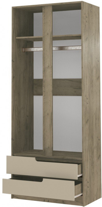 Шкаф 2-х створчатый Гавана, Крафт серый/Кашемир