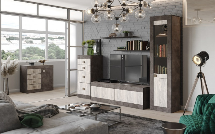 Набор мебели для гостиной "Лондон", набор 3 - Оникс/Бетон пайн светлый