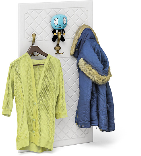 Прихожая П-6 Вешалка, цвет МДФ белое дерево фрезеровка ромб, ШхГхВ 60х9,3х102 см.