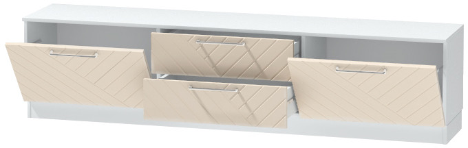 Тумба-4 под ТВ напольная "Иннэс-7", Белый/Тирамису матовый