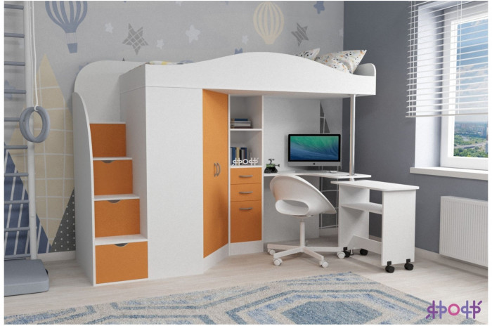 Кровать-чердак Юниор 4 (Венге/Винтерберг)