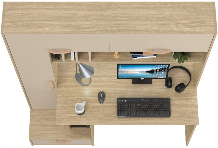 Лайт Стол письменный 03.243Н, цвет плэйн/сатин, ШхГхВ 150,2х57,3х179,9 см., НЕ универсальная сборка