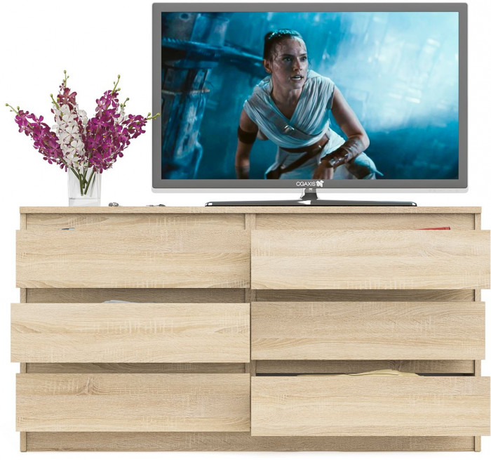 Мори Комод МК1380.6, цвет дуб сонома, ШхГхВ 138х41х73 см.