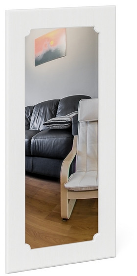 Прихожая П-6 Зеркало, цвет МДФ белое дерево фрезеровка ромб, ШхГхВ 50х1,6х102 см.