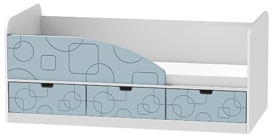 Кровать Бриз-4 80х160 Квадрат (Ирис/Белый/Правый)