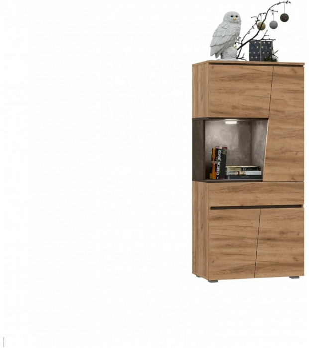 Модульная гостиная Соренто, композиция 1 (Дуб Крафт / Бетон)