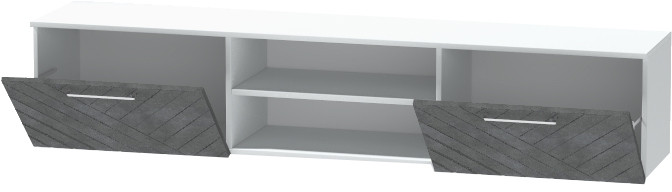 Тумба-2 под ТВ подвесная "Иннэс-7", Белый/Бетон графит