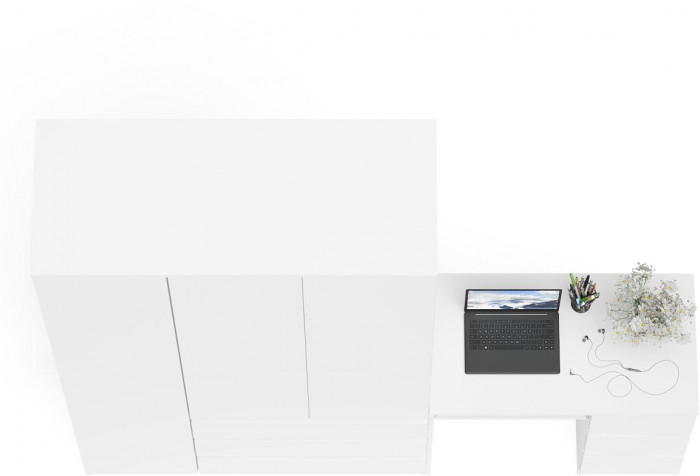 Мори Стол компьютерный МС-6 правый + Шкаф МШ1200.1, цвет белый, ШхГхВ 210,4х50,4х209,6 см., выдвижные ящики справа, НЕ универсальная сборка