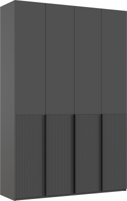 Марвэл Шкаф 4-х створчатый 1600, Браш Графит, Графит