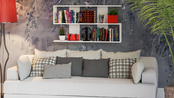 Мори Полка 1200, цвет белый, ШхГхВ 120х21х64,8 см., универсальная сборка