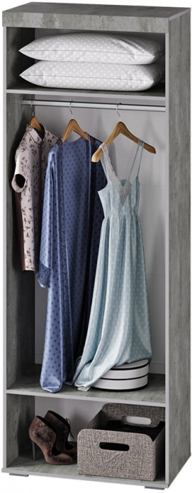 Шкаф для одежды Инстайл ШК-29, бетон/белый