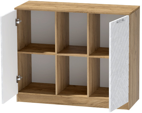 Комод №4 "Иннэс-7", Белый/Бетон снежный