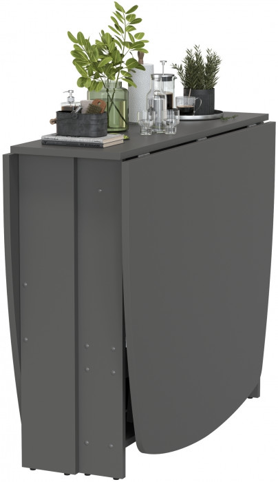 Стол-книжка 1-66граф, цвет графит, ШхГхВ 30х88х74 см. сложенный, разложенный три размера: 90/169/228х88х74 см.