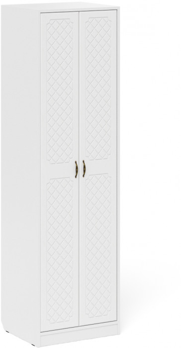 Прихожая П-6 Компоновка № 07, цвет белая шагрень/фасады МДФ белое дерево фрезеровка ромб, ШхГхВ 180х50х210 см., универсальная сборка