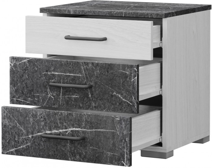 Модульная спальня "Теана", набор 1, Крафт серый/МДФ светло-серый