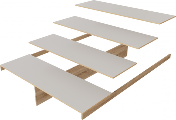 Модульная спальня "Теана", набор 1, Крафт серый/МДФ светло-серый