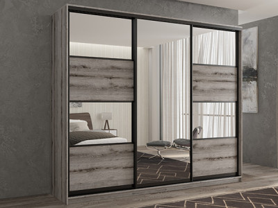 Шкаф-купе Кааппи 5 Эвок Окаменелый 190х45х230 см