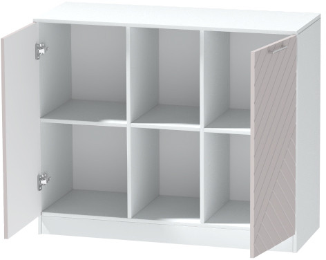 Комод №4 "Иннэс-7", Белый/Грэй софт