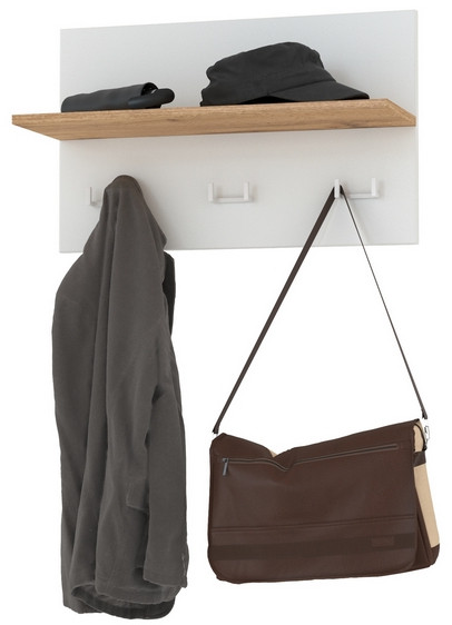 Октава 15.14.01 Вешалка, цвет серый графит/дуб крафт золотой, ШхГхВ 64,7х23,6х40 см.