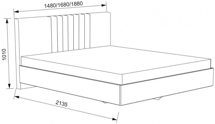 Кровать с латами Соло 180*200, Светло-серый