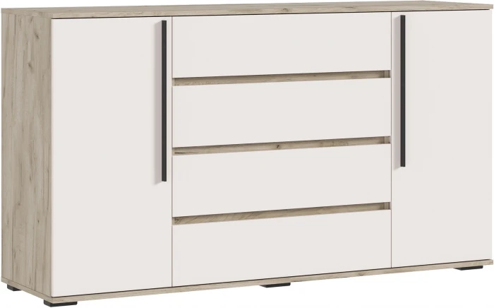 Норд Комод 2 двери 4 ящика (1600), Крафт серый/Кашемир