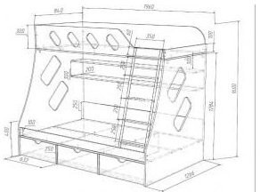 Дельта-20.01 Детская двухъярусная кровать с лестницей (Салатовый, Белый)