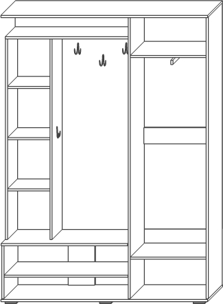 Гарнитур для прихожей "Марк-2" - Бетон пайн светлый/Бетон пайн темный