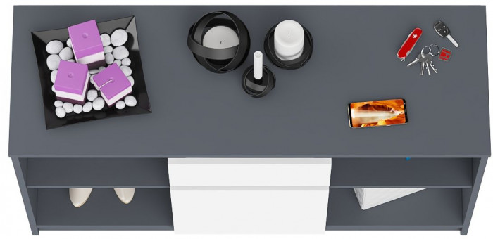 Мори Тумба ТВ МТВ1204.1, цвет графит/белый, ШхГхВ 120,4х41х73 см.