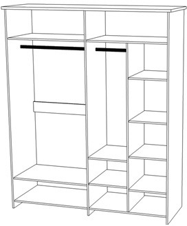 Шкаф четырехдверный 