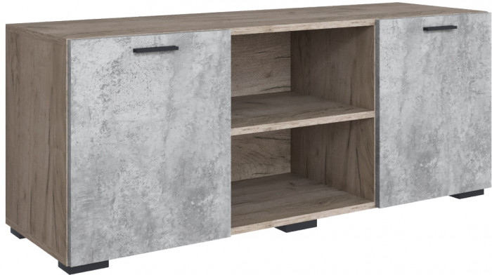 Тумба ТВ Дублин, Дуб крафт серый/Цемент