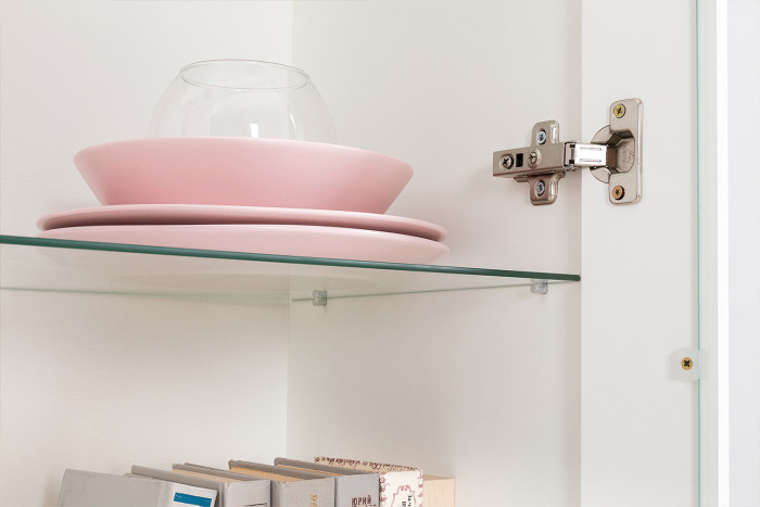 Валенсия Гостиная № 132, цвет ЛДСП белый шагрень/МДФ белый шагрень, ШхГхВ 330х38,1х225,2 см.