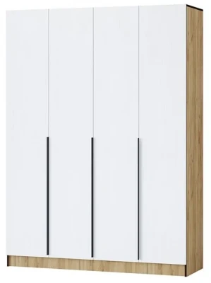 Шкаф Авангард 1600, Белый древесный/Дуб крафт золотой