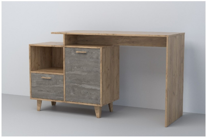 Эго Стол Ст-2 НГ (Глянец Белый/Дуб Крафт Золотой)