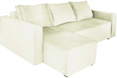 Угловой диван-кровать Лофт Люкс, еврокнижка, 143х206, велюр бежевый