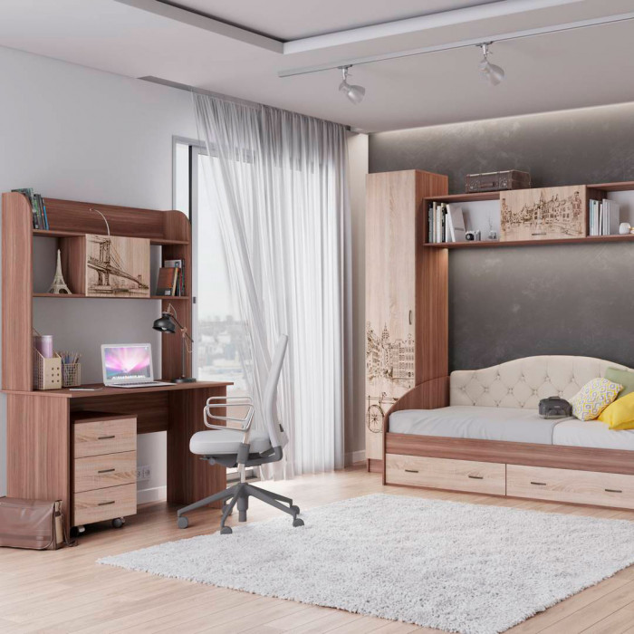 Орион пенал (2200х450х425) ясень шимо/дуб сонома