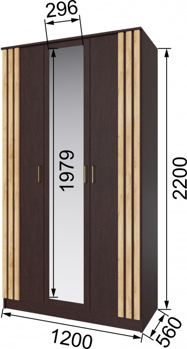 Кано Шкаф 1,2 КПШ-2 венге/дуб крафт золотой