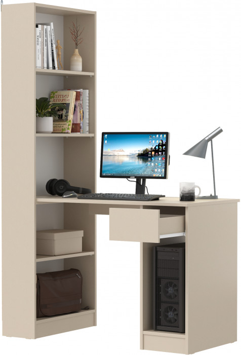 Лайт Шкаф комбинированный 10.01 (Стол письменный), цвет сатин, ШхГхВ 115,3х58,2х179 см., универсальная сборка(обязательно крепление к стене)