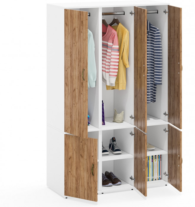 Лидер-8 Пенал МД 23Б 3 шт., белый шагрень/крафт золото