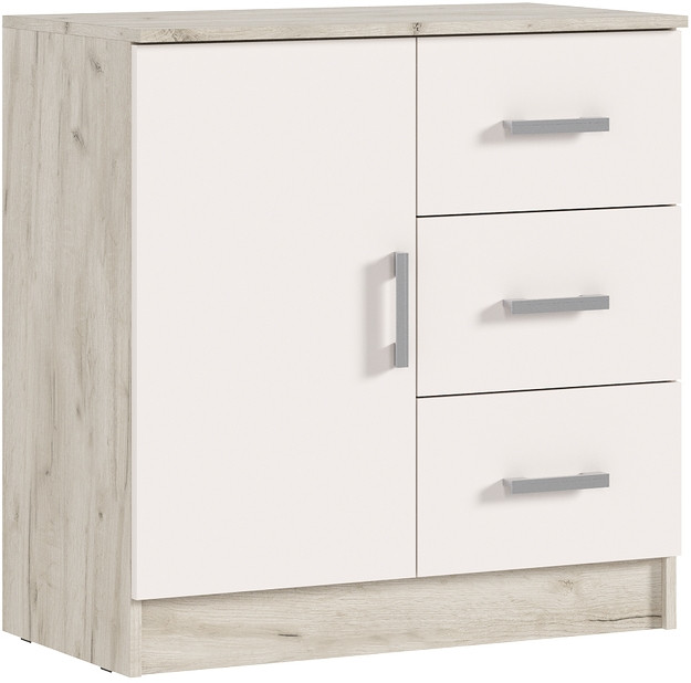 Комод 3 ящика 1 дверь, Крафт серый/Кашемир