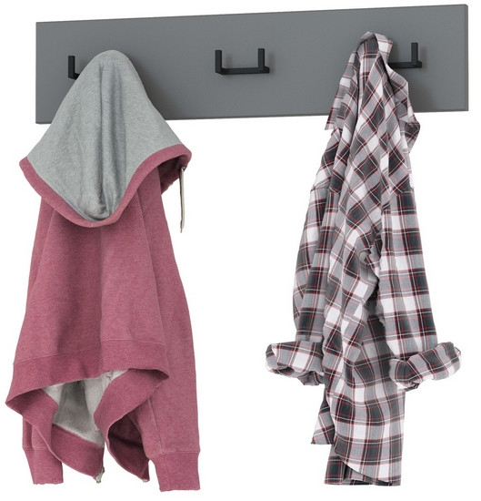 Октава 15.14.02 Вешалка, цвет серый графит, ШхГхВ 64,7х4,7х15 см.