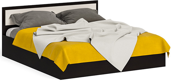 Фиеста Кровать 1800, цвет венге/дуб лоредо, ШхГхВ 183,5х203,5х80 см., сп.м. 1800х2000 мм., без матраса, основание есть