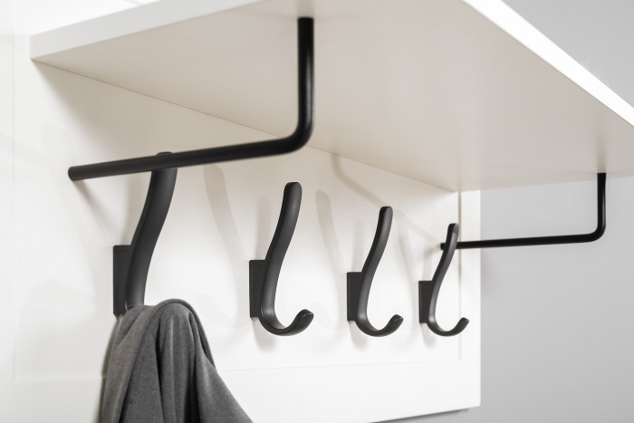 Остин Прихожая 35, цвет белый шагрень/дуб крафт золотой, ШхГхВ 160х54,3х229,6 см., универсальная сборка