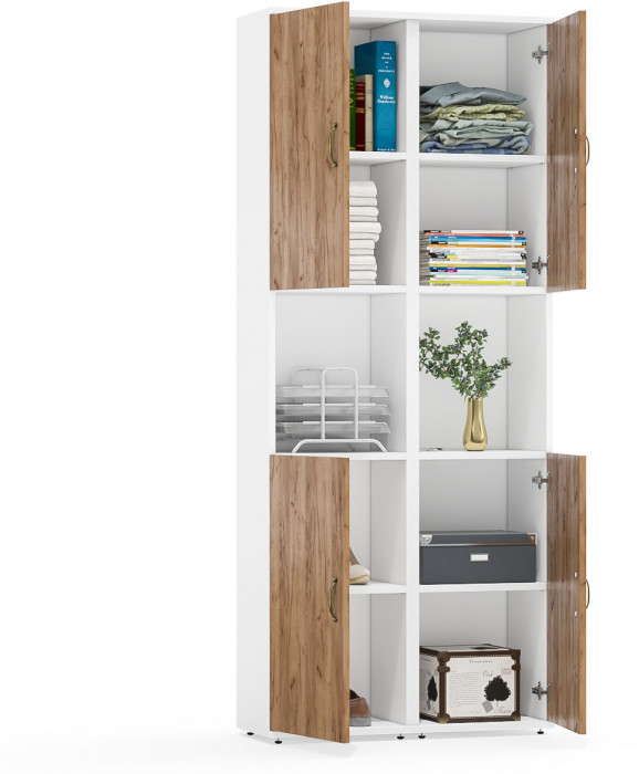 Лидер-8 Пенал 2 шт., белый шагрень/крафт золото